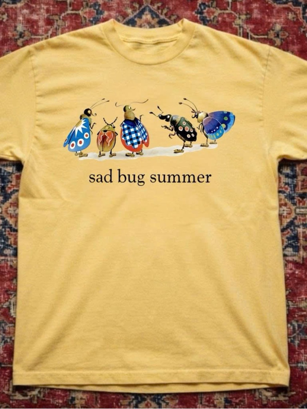 Sad Bug Summer Yellow Graphic Tee